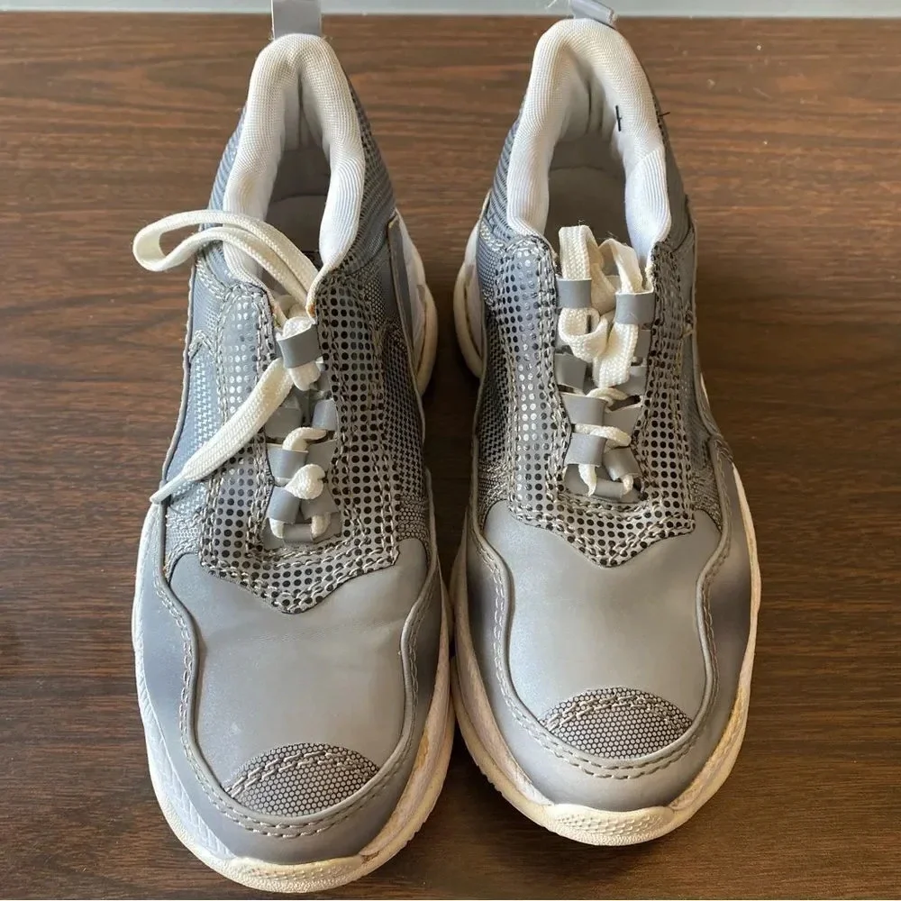 JEFFREY CAMPBELL Lo-Fi Mom Mod Sneaker Grey Reflective Free People Gray Size 7.5